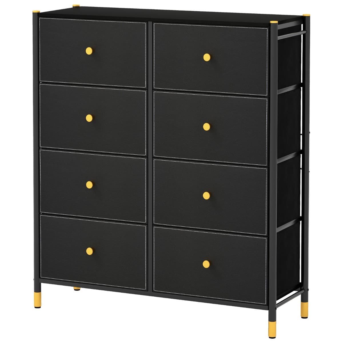 Commode à 8 Tiroirs en Tissu avec Cadre en Métal Large Commode Armoire de Rangement Autoportante pou